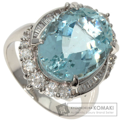 9.66ct Aquamarine Diamond Ring Platinum PT900  12.3g　Ladies