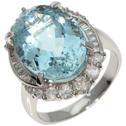 9.66ct Aquamarine Diamond Ring Platinum PT900  12.3g　Ladies