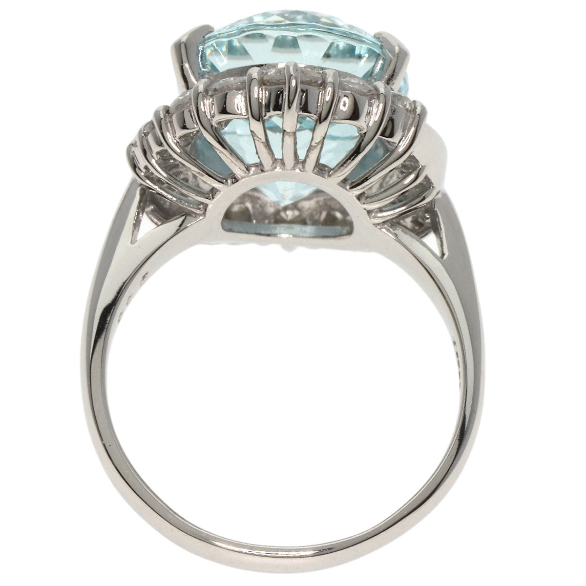 9.66ct Aquamarine Diamond Ring Platinum PT900  12.3g　Ladies