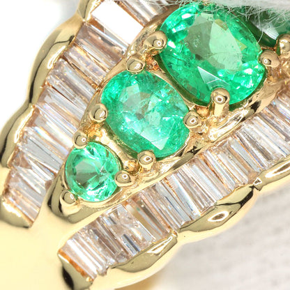 0.7ct Emerald Diamond Ring K18 Yellow Gold  6.5g　Ladies