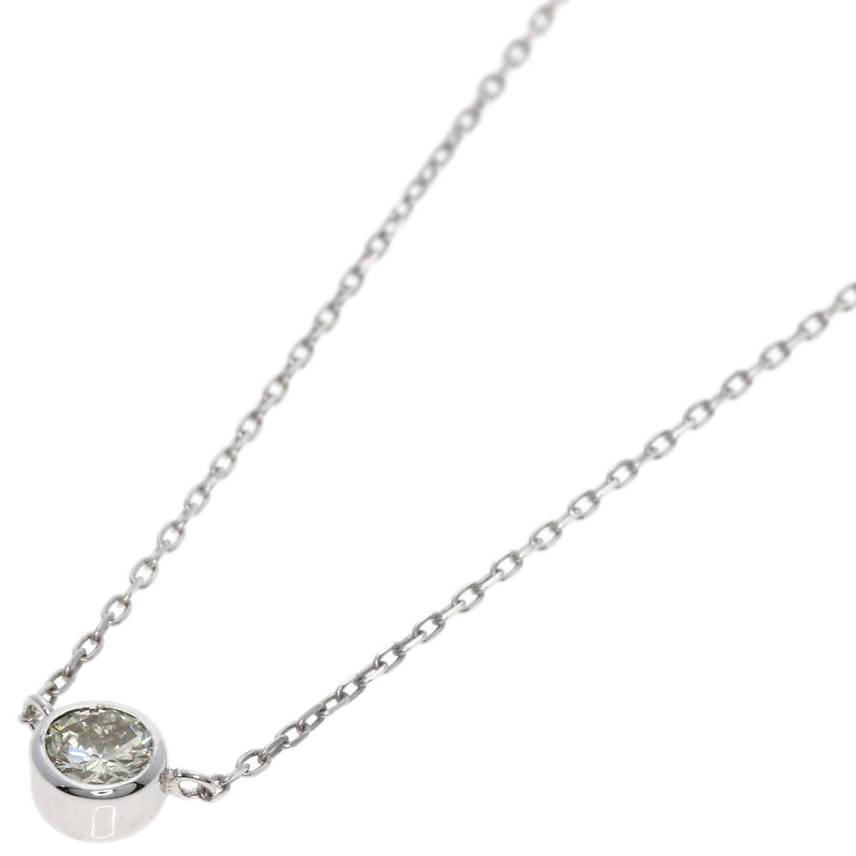 0.2ct Diamond Necklace K10 White Gold  8.5g　Ladies