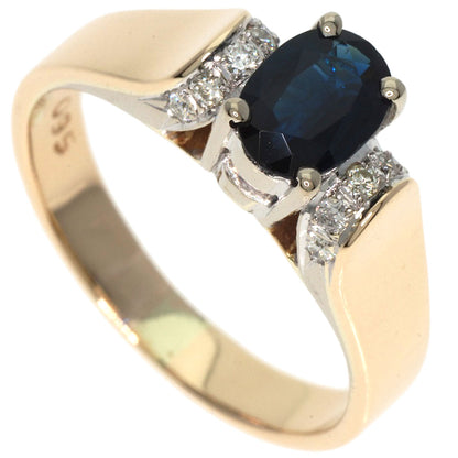 0.95ct Sapphire Diamond Ring 14K  4.5g　Ladies