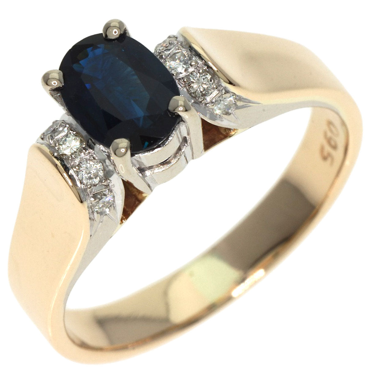 0.95ct Sapphire Diamond Ring 14K  4.5g　Ladies