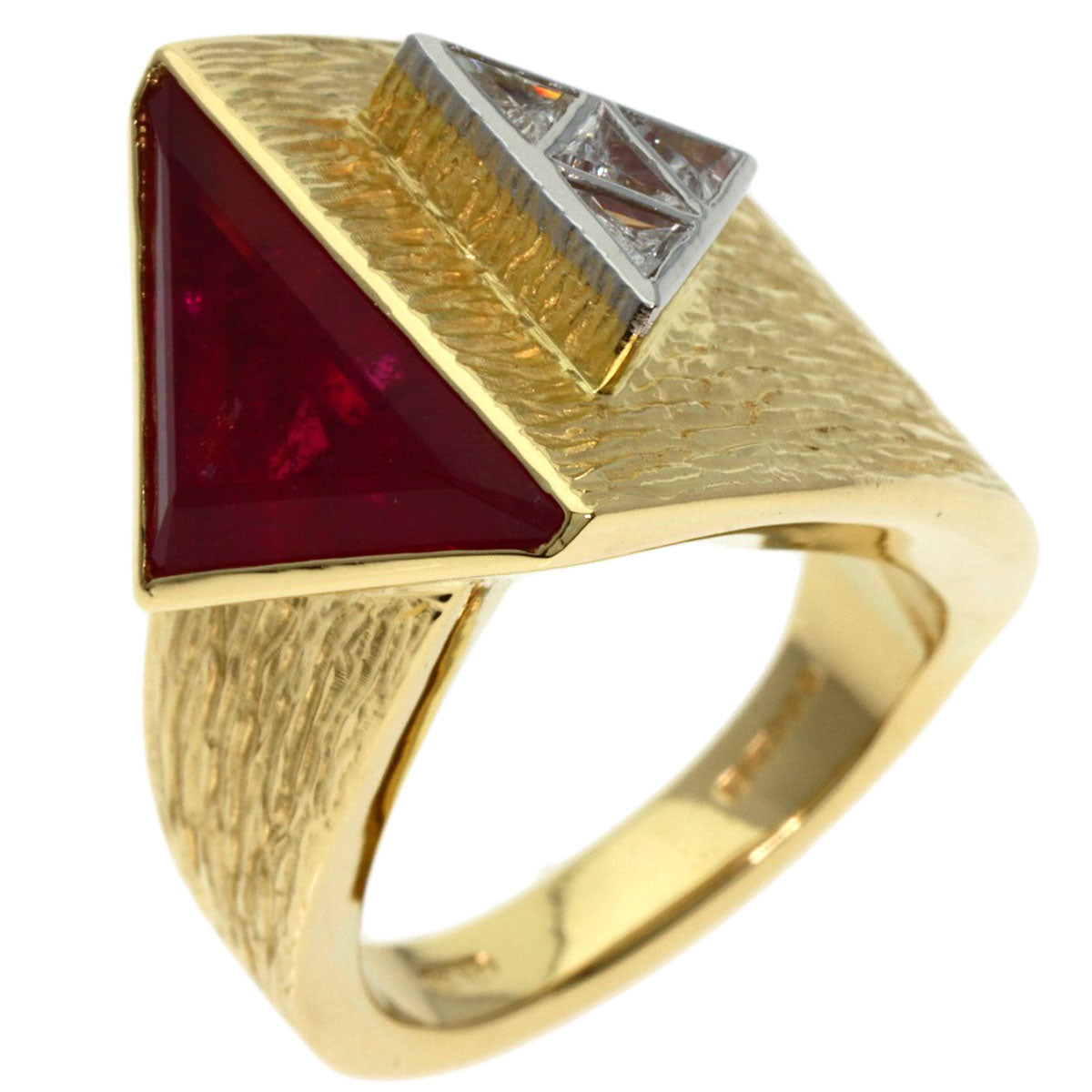 Pink Tourmaline Rubellite Diamond Ring K18 Yellow Gold  13.3g　Ladies