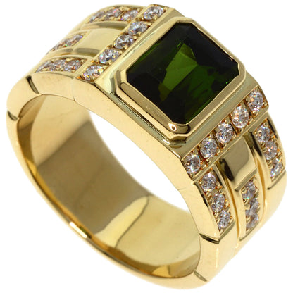 2.47ct Green Tourmaline Diamond Ring K18 Yellow Gold  19.73g　Ladies