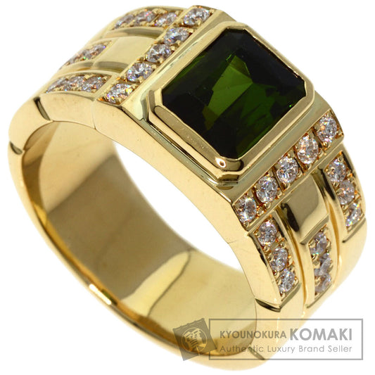 2.47ct Green Tourmaline Diamond Ring K18 Yellow Gold  19.73g　Ladies