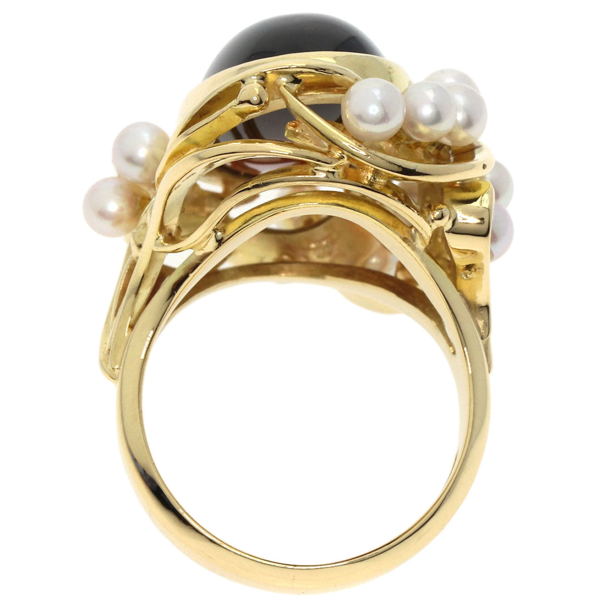 Garnet Pearl Pearl Ring K18 Yellow Gold  16.48g　Ladies