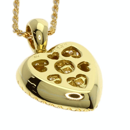 1.2ct Diamond heart motif Necklace K18 Yellow Gold  11.5g　Ladies