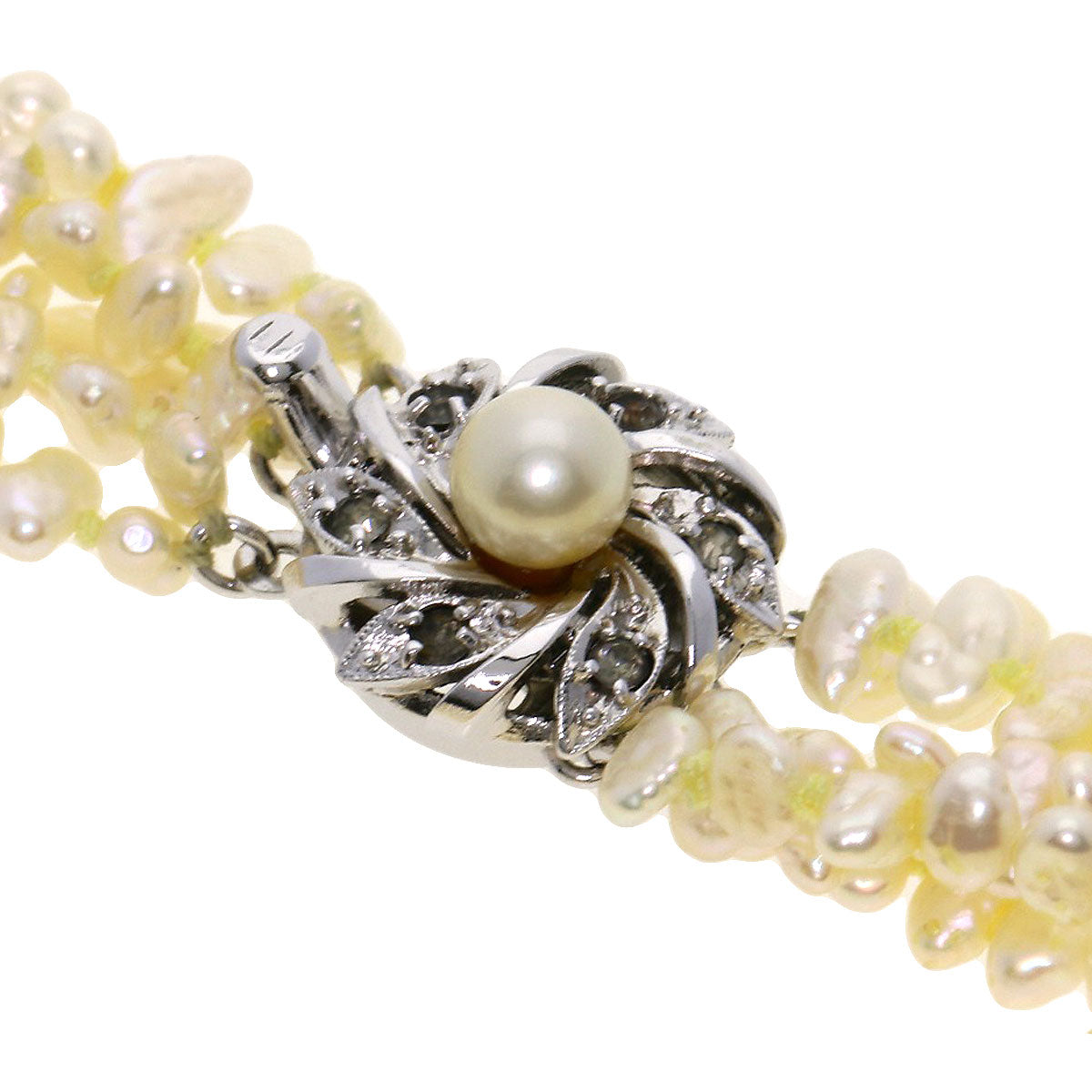 Freshwater Pearl Pearl 5-strand Bracelet 2-piece set Necklace Silver 83.2g　Ladies