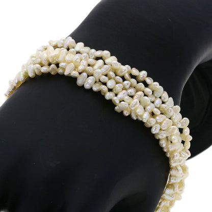 Freshwater Pearl Pearl 5-strand Bracelet 2-piece set Necklace Silver 83.2g　Ladies