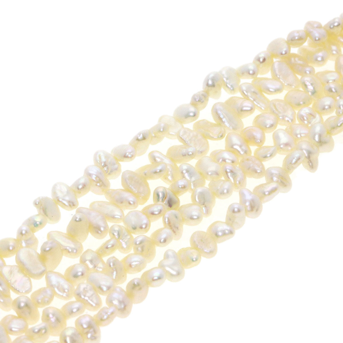 Freshwater Pearl Pearl 5-strand Bracelet 2-piece set Necklace Silver 83.2g　Ladies