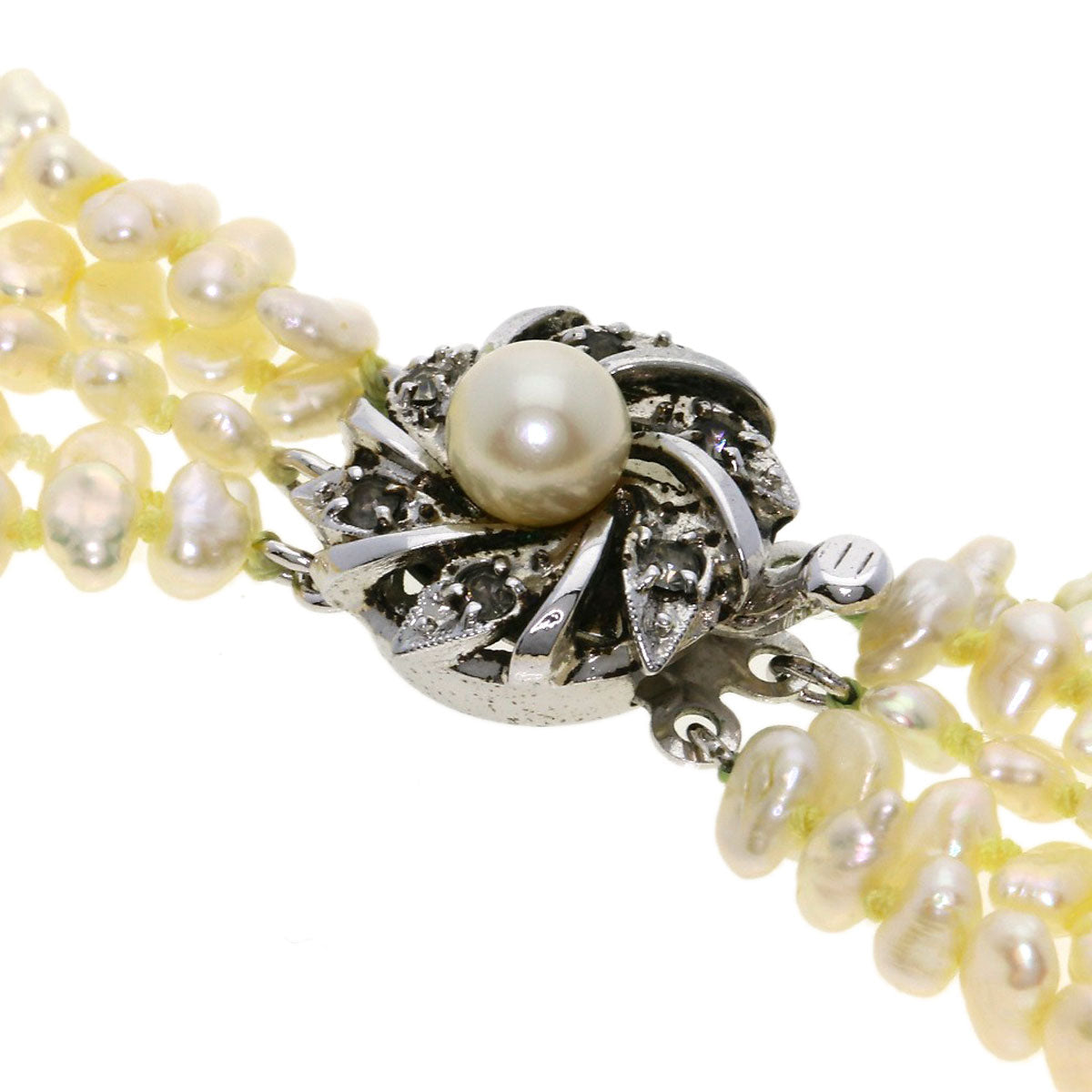 Freshwater Pearl Pearl 5-strand Bracelet 2-piece set Necklace Silver 83.2g　Ladies