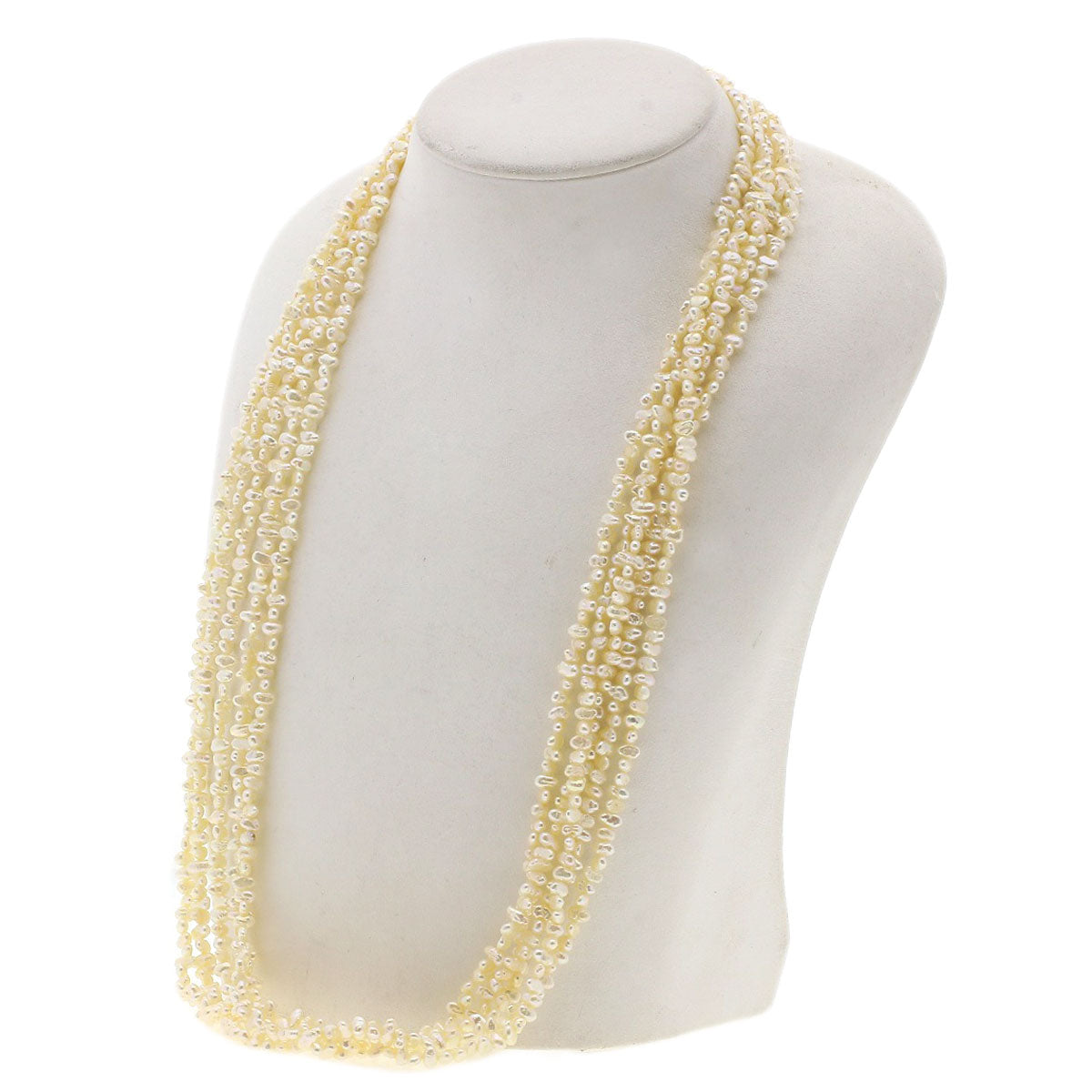 Freshwater Pearl Pearl 5-strand Bracelet 2-piece set Necklace Silver 83.2g　Ladies