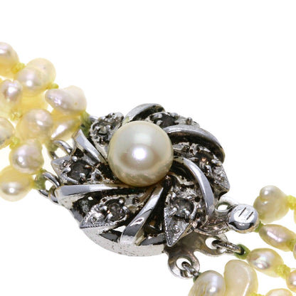 Freshwater Pearl Pearl 5-strand Bracelet 2-piece set Necklace Silver 83.2g　Ladies