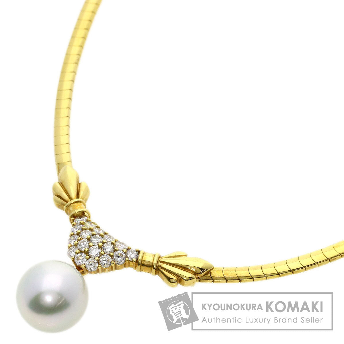 1.03ct Pearl Pearl Diamond Necklace K18 Yellow Gold  25.6g　Ladies