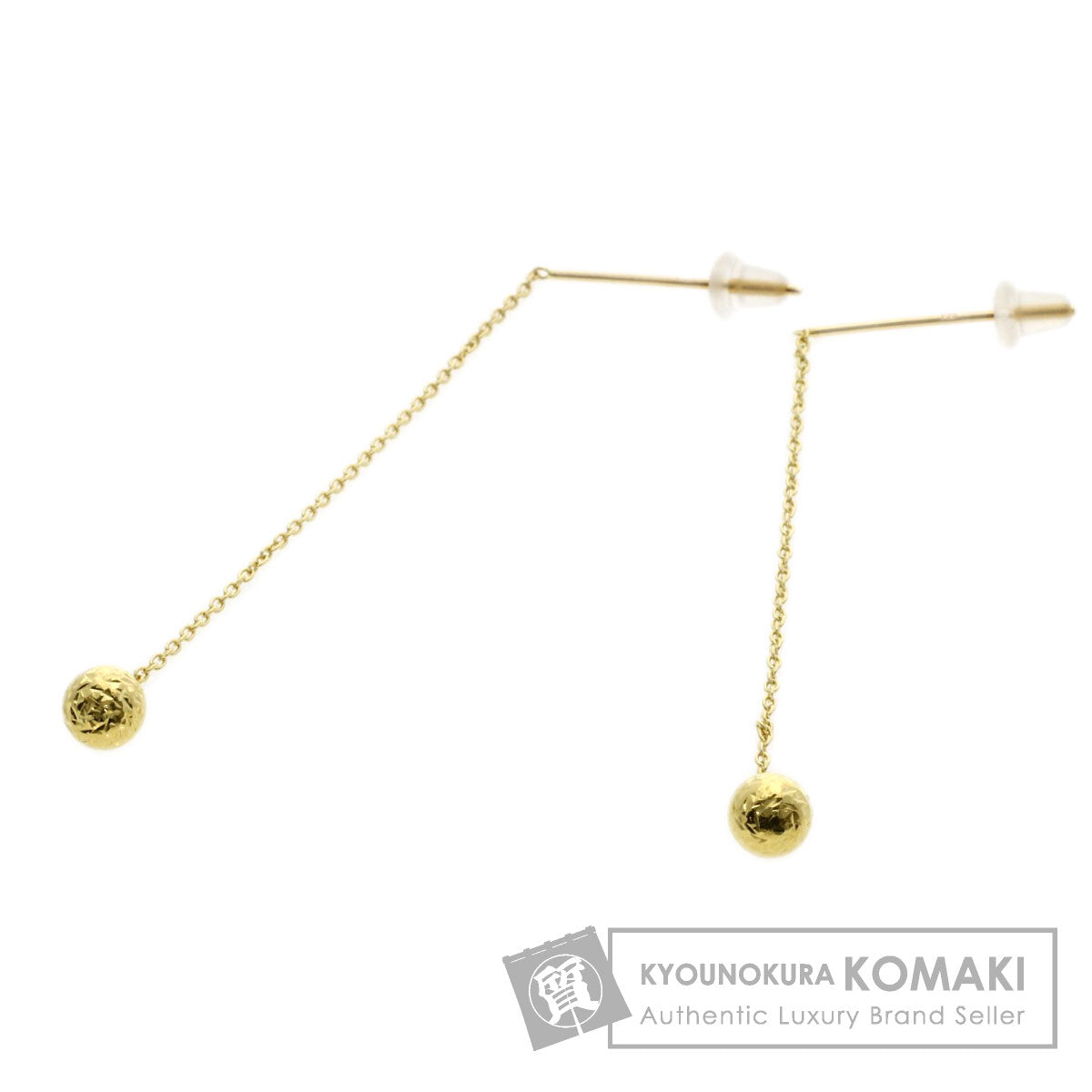 Chain earring K18 Yellow Gold  1.3g　Ladies