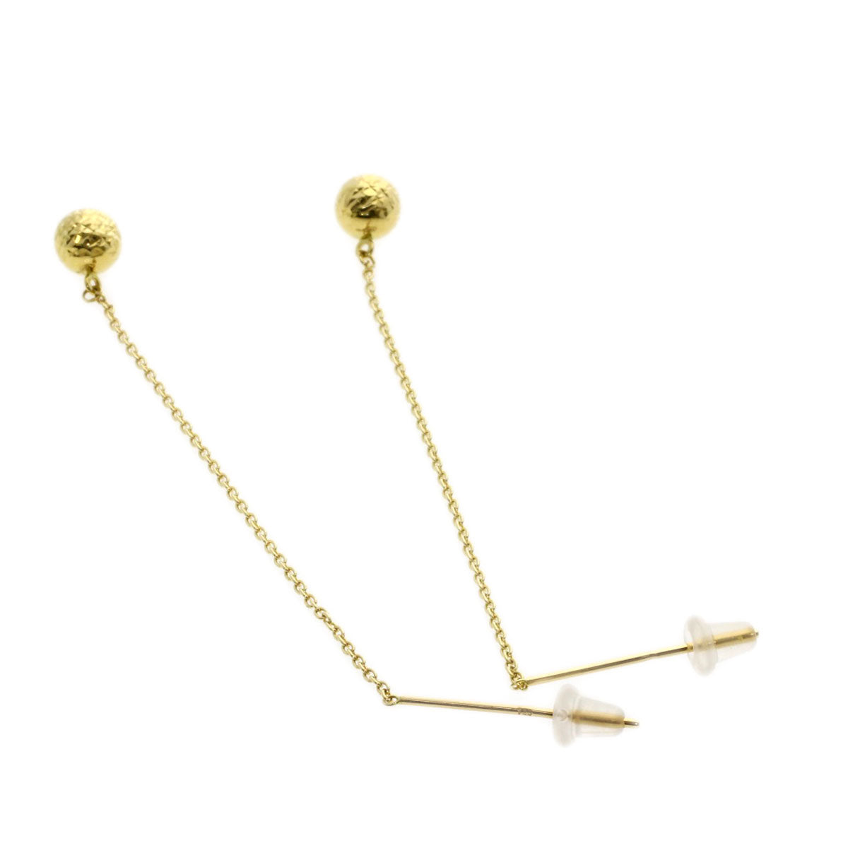 Chain earring K18 Yellow Gold  1.3g　Ladies