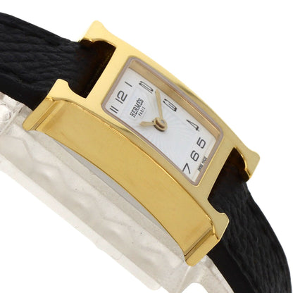 HERMES H watch mini Watches HH1.101 Gold Plated/Leather Ladies