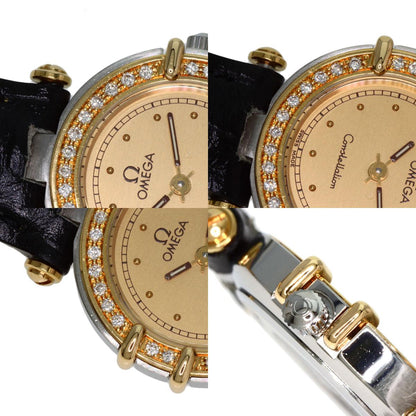 OMEGA Constellation flat bezel Watches Stainless Steel/Leather Ladies