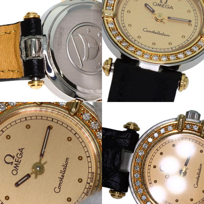 OMEGA Constellation flat bezel Watches Stainless Steel/Leather Ladies