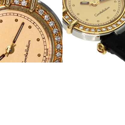 OMEGA Constellation flat bezel Watches Stainless Steel/Leather Ladies