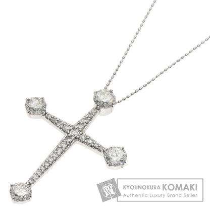 1.648ct Cross diamond Necklace K18 White Gold  5.5g　Ladies