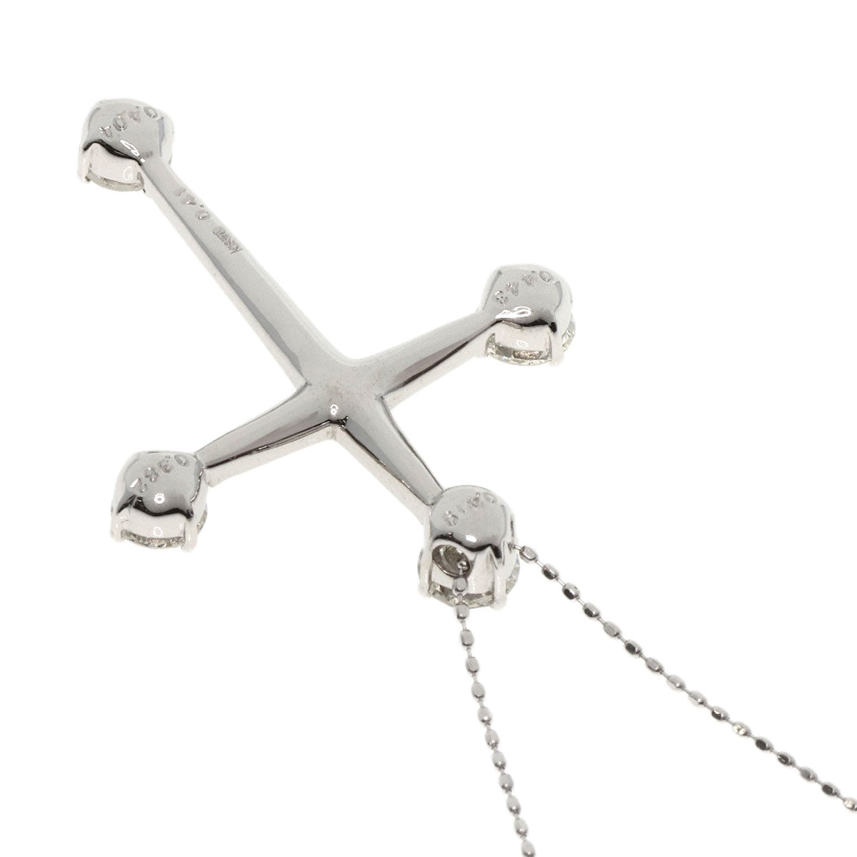 1.648ct Cross diamond Necklace K18 White Gold  5.5g　Ladies