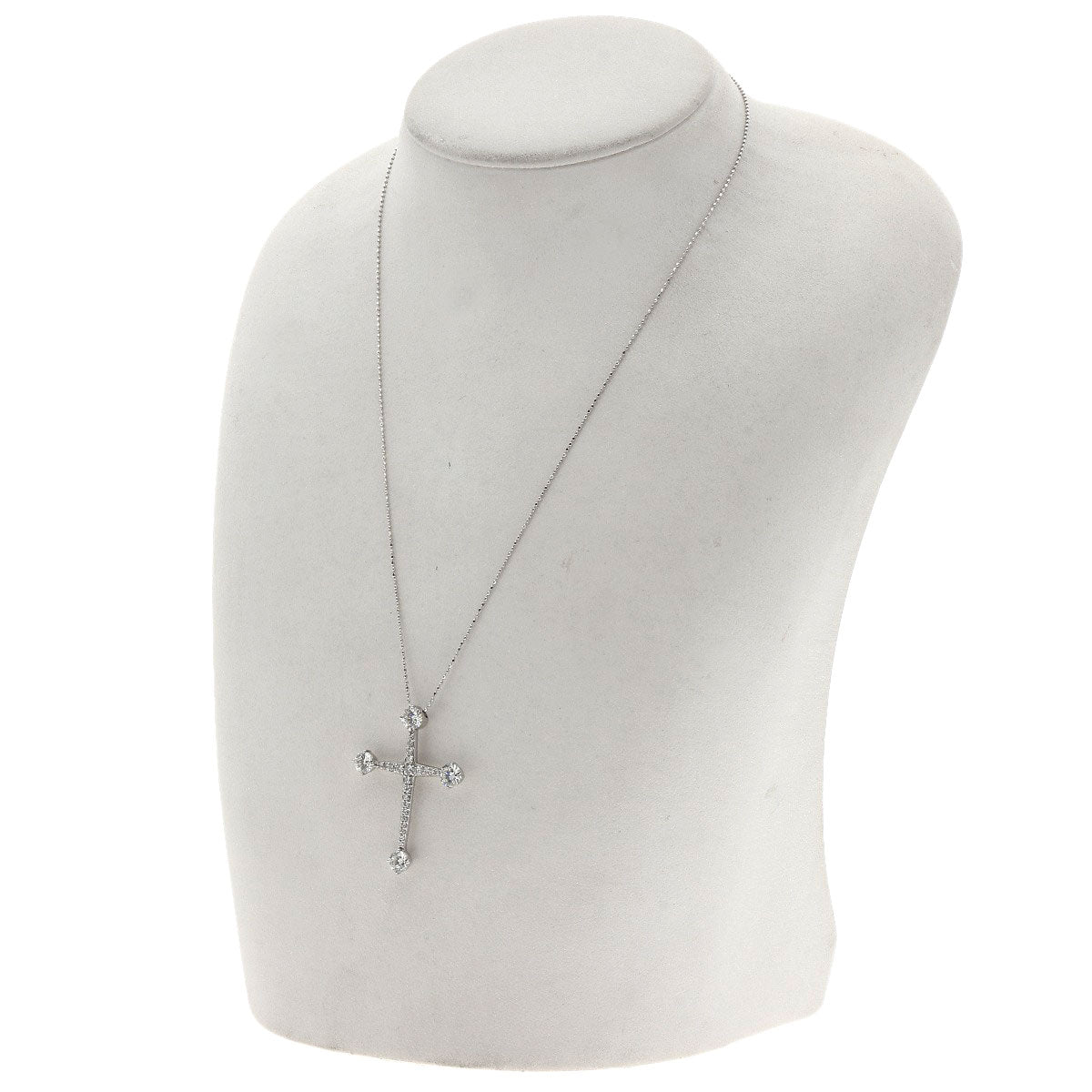 1.648ct Cross diamond Necklace K18 White Gold  5.5g　Ladies