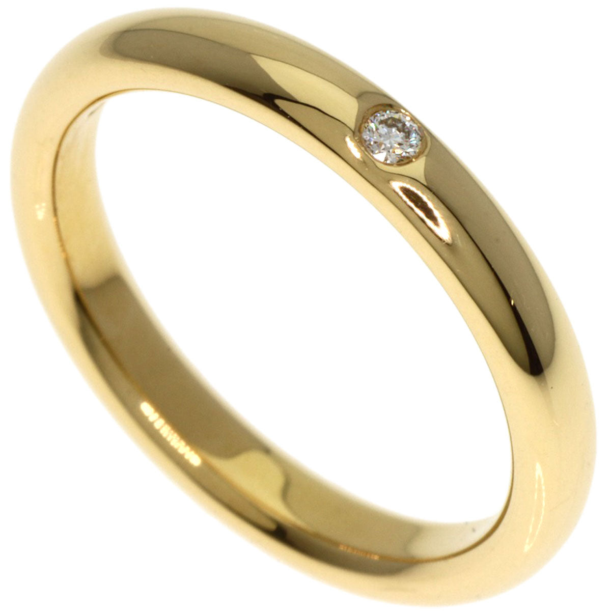 TIFFANY&Co.   Ring Classic Wedding Band 1P Diamond K18 Yellow Gold Ladies