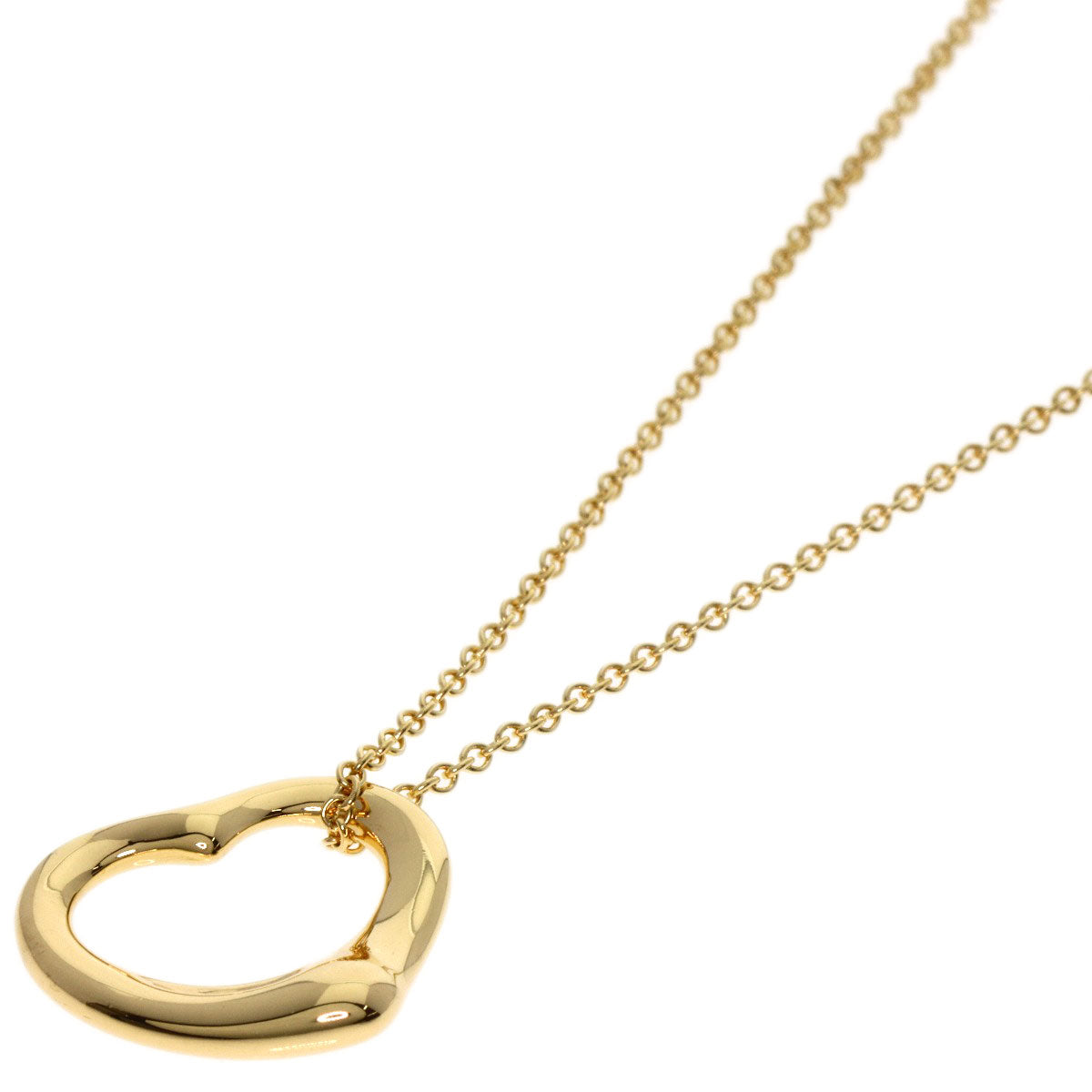 TIFFANY&Co.   Open heart Necklace  K18 Yellow Gold Ladies [Used]