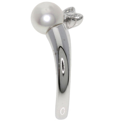MIKIMOTO Pearl Pearl Diamond Ring K18 White Gold Ladies [Used]