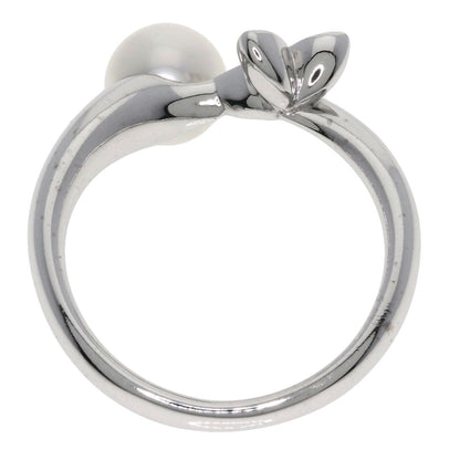 MIKIMOTO Pearl Pearl Diamond Ring K18 White Gold Ladies [Used]