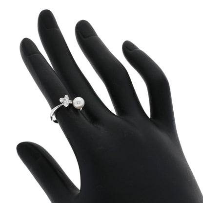 MIKIMOTO Pearl Pearl Diamond Ring K18 White Gold Ladies [Used]