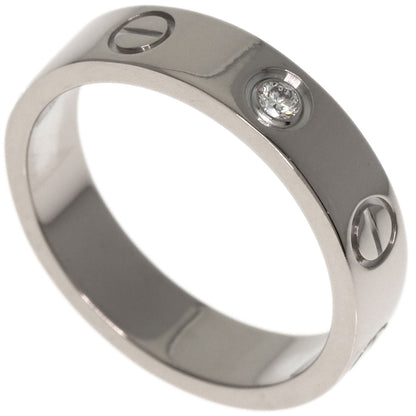 CARTIER Mini love ring 1P Diamond #47 Ring K18 White Gold Ladies [Used]