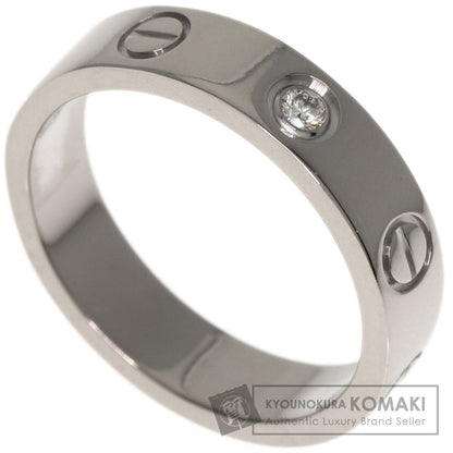 CARTIER Mini love ring 1P Diamond #47 Ring K18 White Gold Ladies [Used]