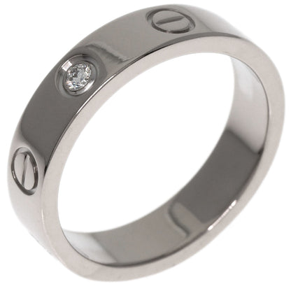 CARTIER Mini love ring 1P Diamond #47 Ring K18 White Gold Ladies [Used]