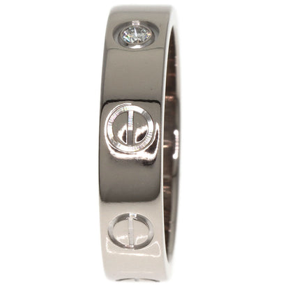 CARTIER Mini love ring 1P Diamond #47 Ring K18 White Gold Ladies [Used]
