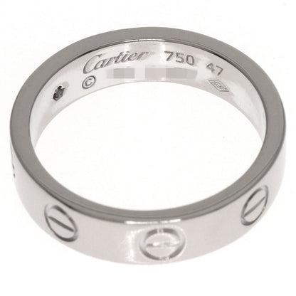 CARTIER Mini love ring 1P Diamond #47 Ring K18 White Gold Ladies [Used]