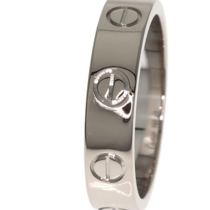 CARTIER Mini love ring 1P Diamond #47 Ring K18 White Gold Ladies [Used]