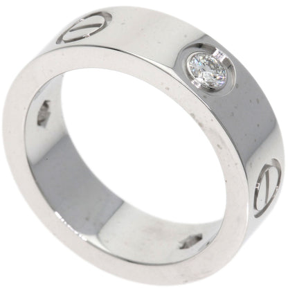 CARTIER love ring half diamond # 48 Ring K18 White Gold Ladies [Used]