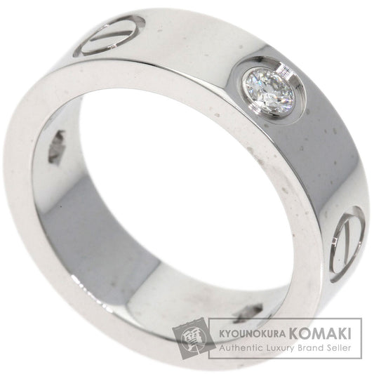 CARTIER love ring half diamond # 48 Ring K18 White Gold Ladies [Used]