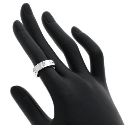 CARTIER love ring half diamond # 48 Ring K18 White Gold Ladies [Used]
