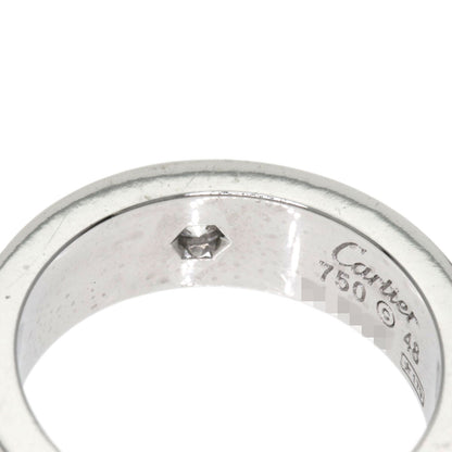 CARTIER love ring half diamond # 48 Ring K18 White Gold Ladies [Used]