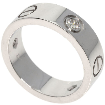 CARTIER   Ring love ring half diamond # 50 K18 White Gold Ladies