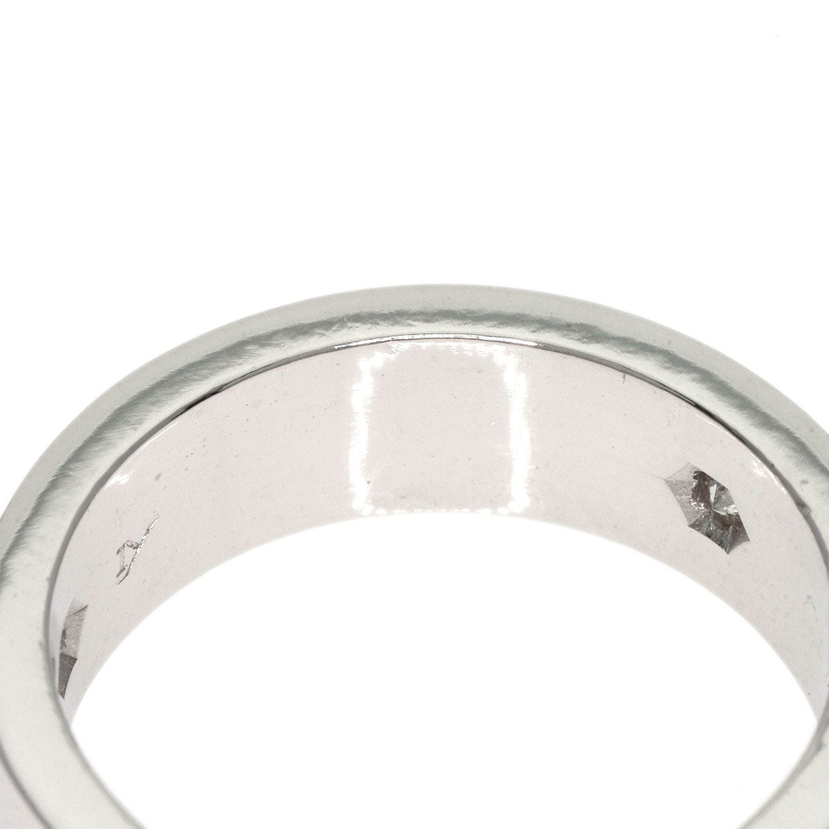 CARTIER   Ring love ring half diamond # 50 K18 White Gold Ladies