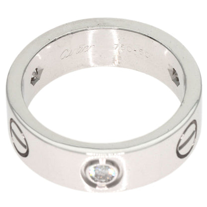 CARTIER   Ring love ring half diamond # 50 K18 White Gold Ladies
