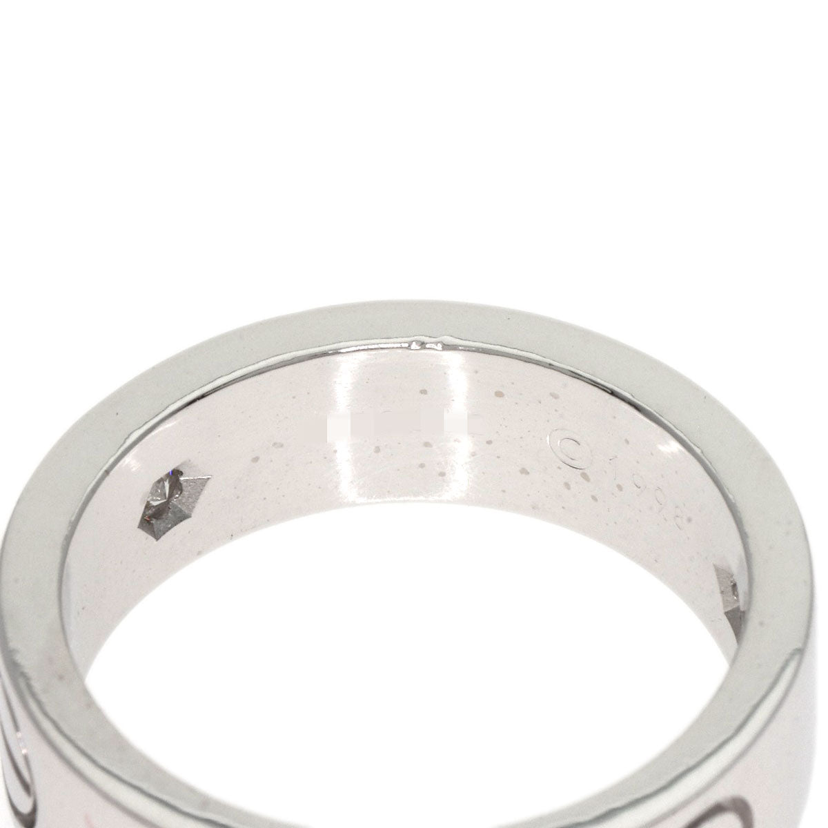 CARTIER   Ring love ring half diamond # 50 K18 White Gold Ladies