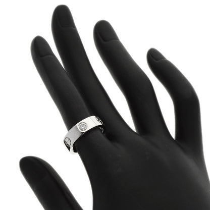 CARTIER   Ring love ring half diamond # 50 K18 White Gold Ladies