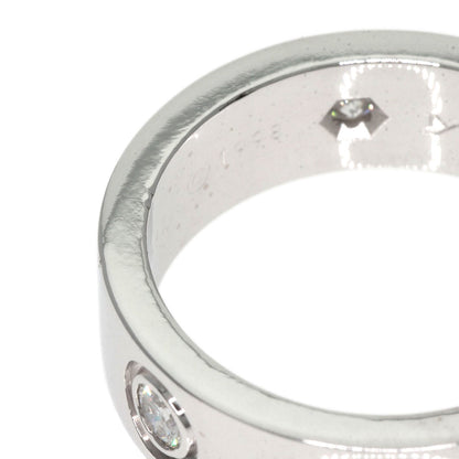 CARTIER   Ring love ring half diamond # 50 K18 White Gold Ladies