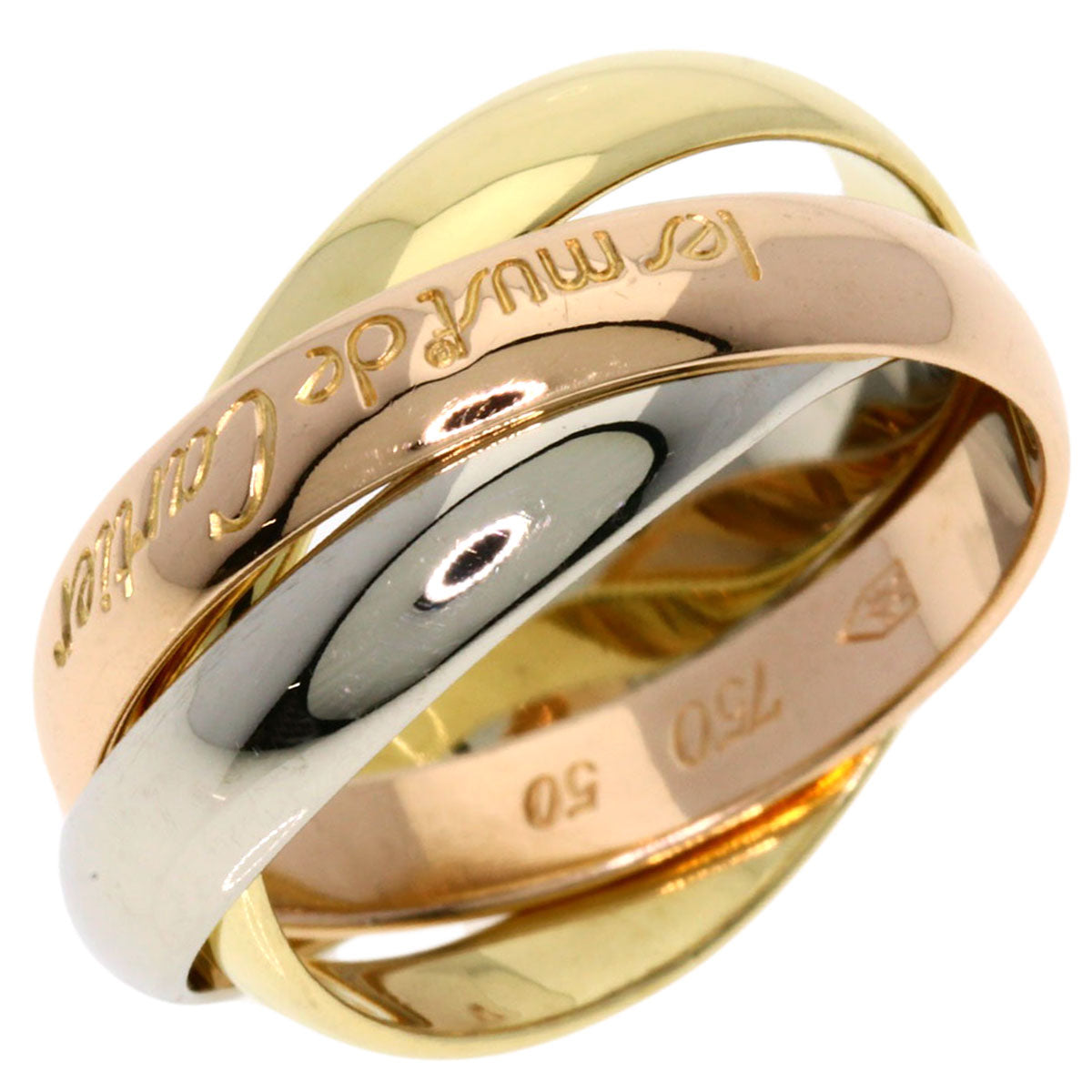 CARTIER Trinity #50 Ring K18 Yellow Gold K18 White GoldLadies [Used]